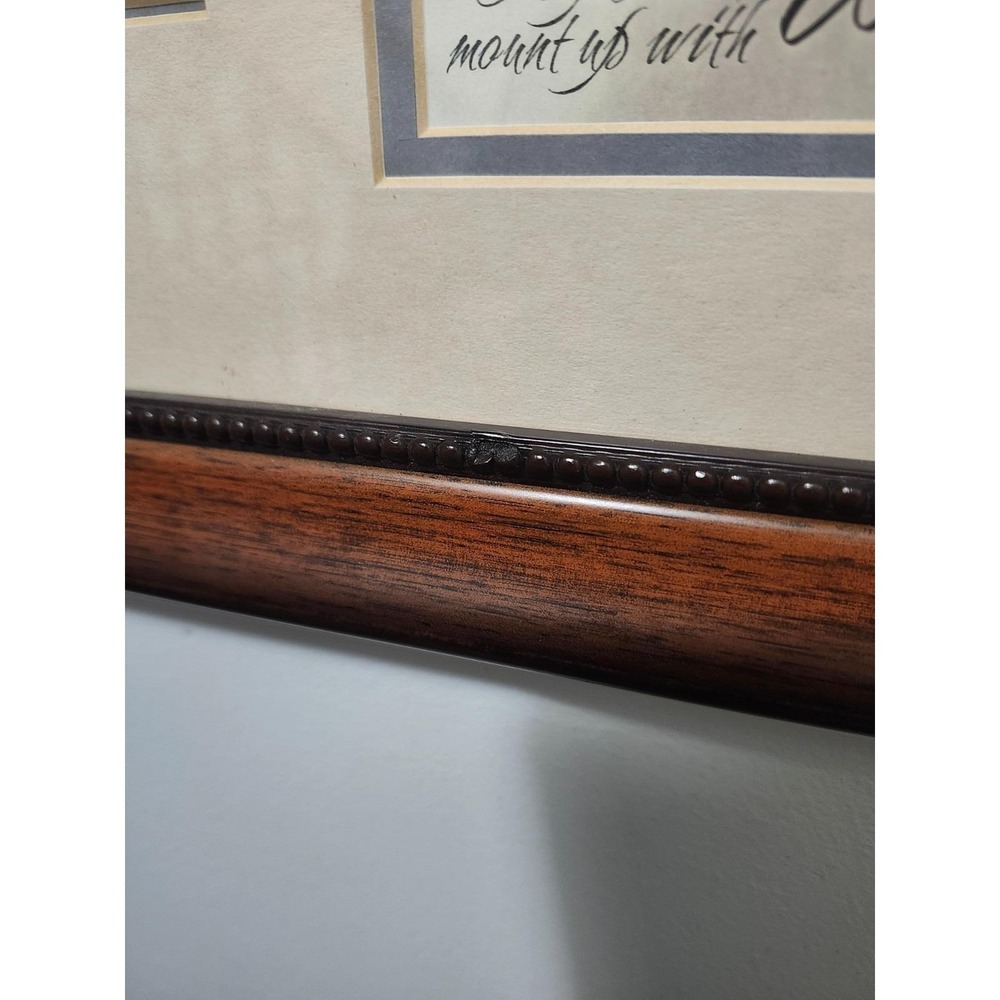 Vtg Michael Casper Silent Whispers Framed Eagle Print 1999 Isaiah 40:31, 30"x16" - Picture 6 of 6